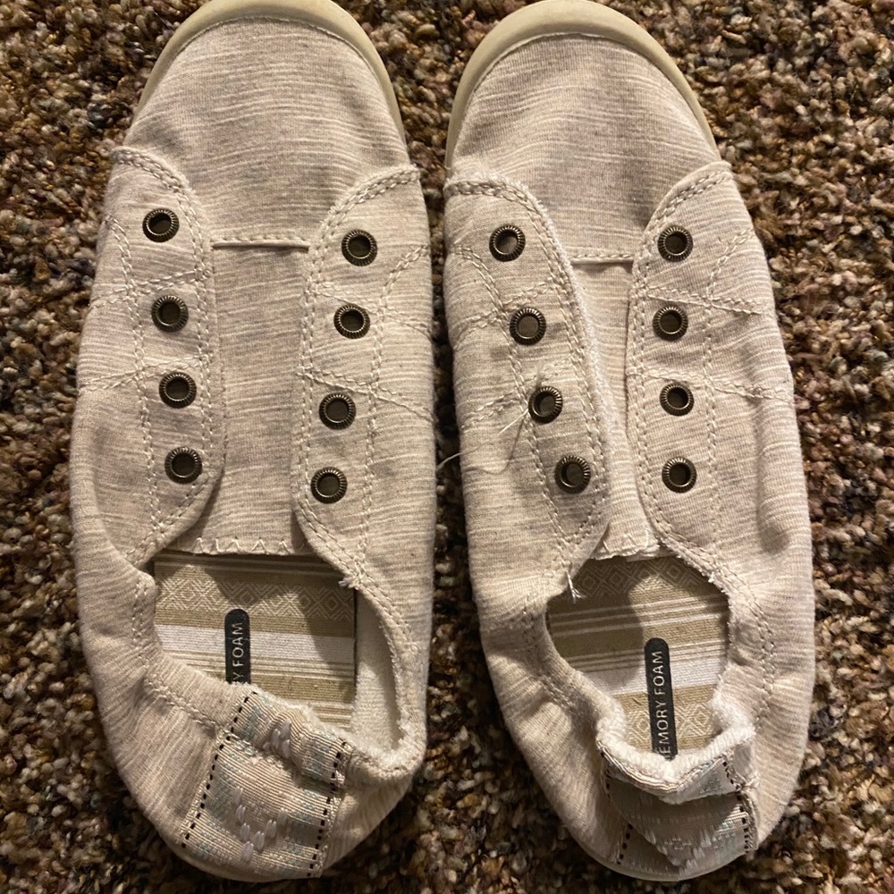 Tan slip-ons